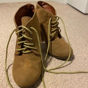 Camel High Heel Booties